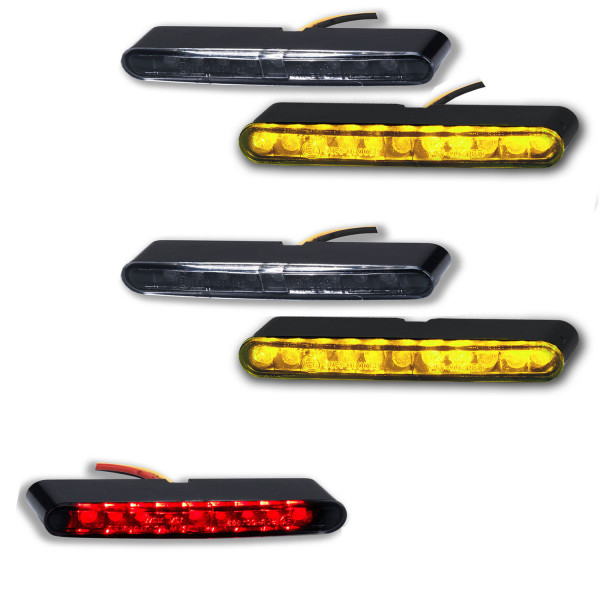 LED Blinker + Rücklicht Stripe schwarz getönt