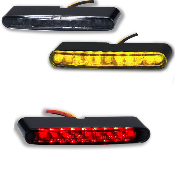 LED Blinker + Rücklicht Stripe schwarz getönt